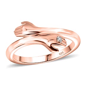 D'Joy Natural Pink Diamond (I3) Accent Ring in 18K Vermeil RG Over Sterling Silver (Size 7.0)