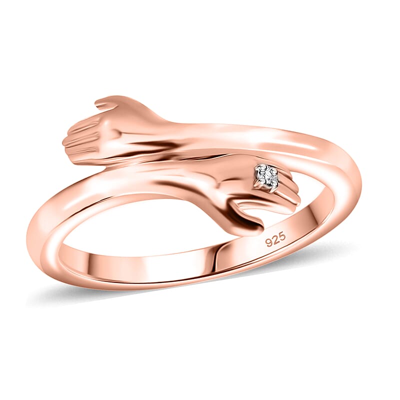 D'Joy Natural Pink Diamond (I3) Accent Ring in 18K Vermeil RG Over Sterling Silver (Size 7.0)