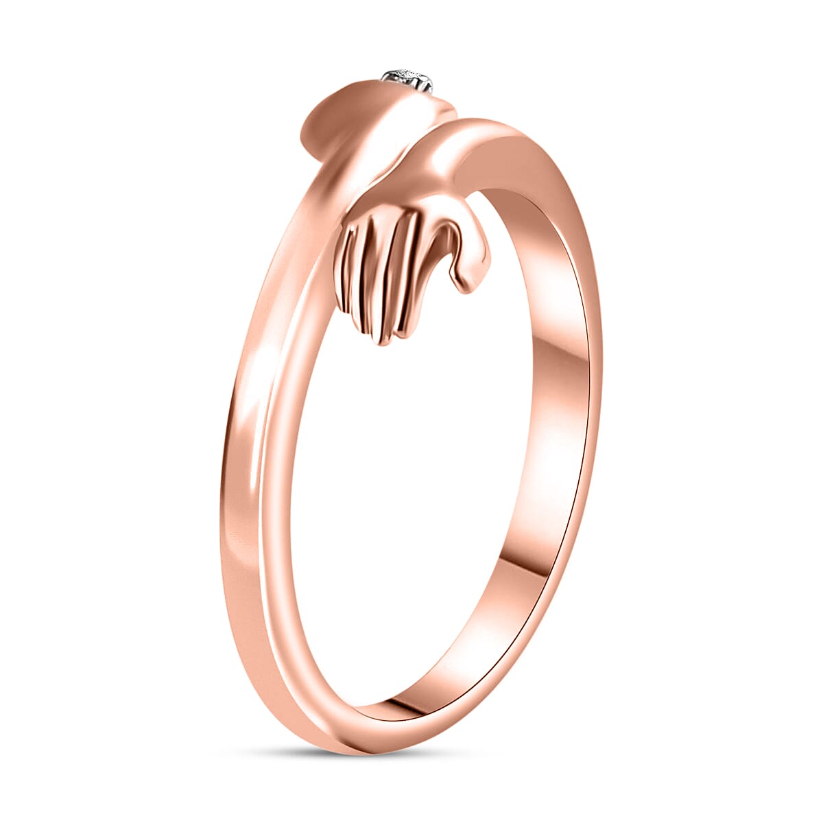 D'Joy Natural Pink Diamond (I3) Accent Ring in 18K Vermeil RG Over Sterling Silver (Size 7.0) image number 3