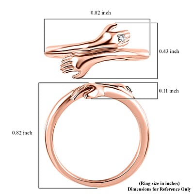 D'Joy Natural Pink Diamond (I3) Accent Ring in 18K Vermeil RG Over Sterling Silver (Size 7.0)