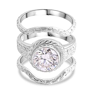 D'Joy Moissanite 3.53 ctw Ring in Sterling Silver (Size 10.0)