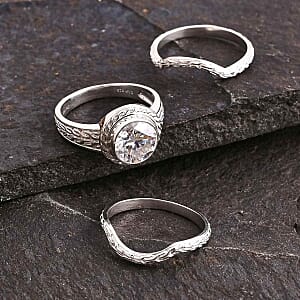 D'Joy Moissanite 3.53 ctw Ring in Sterling Silver (Size 10.0)