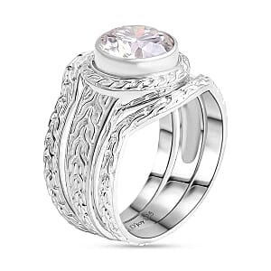 D'Joy Moissanite 3.53 ctw Ring in Sterling Silver (Size 10.0)