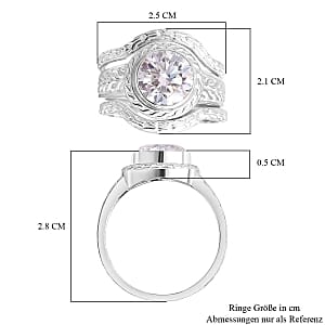 D'Joy Moissanite 3.53 ctw Ring in Sterling Silver (Size 10.0)