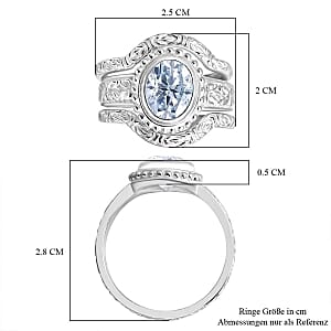 D'Joy Moissanite 2.77 ctw Ring in Sterling Silver (Size 8)