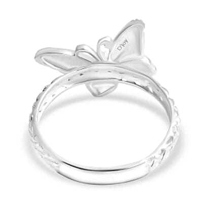 Plain Metal Butterfly Ring in Sterling Silver (Size 10)