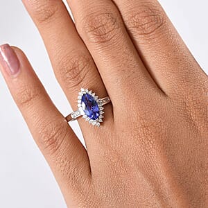 Luxoro AAA Tanzanite and I2 Diamond 2.00 ctw Helix Nebula Ring in 10K White Gold (Size 10.0)