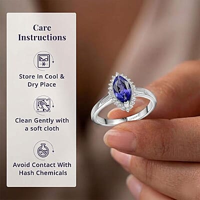 Luxoro AAA Tanzanite and I2 Diamond 2.00 ctw Helix Nebula Ring in 10K White Gold (Size 10.0)