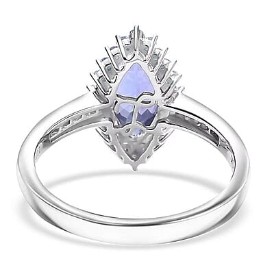 Luxoro AAA Tanzanite and I2 Diamond 2.00 ctw Helix Nebula Ring in 10K White Gold (Size 10.0)