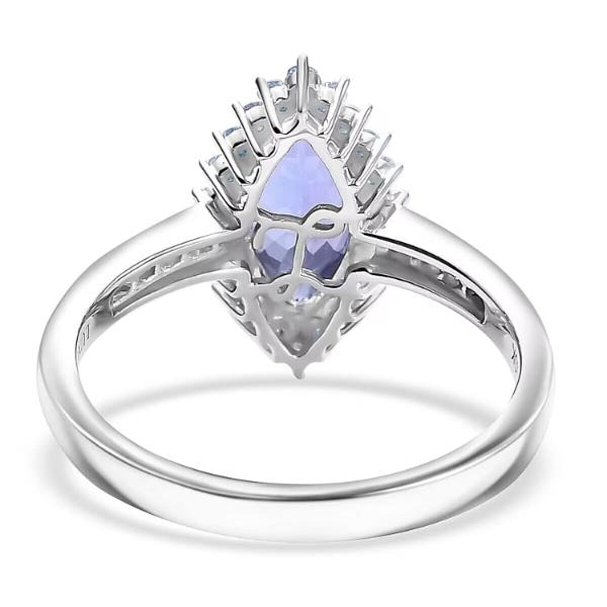 Luxoro AAA Tanzanite and I2 Diamond 2.00 ctw Helix Nebula Ring in 10K White Gold (Size 10.5) image number 6