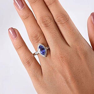 Luxoro AAA Tanzanite and I2 Diamond 2.00 ctw Helix Nebula Ring in 10K White Gold (Size 6.0)