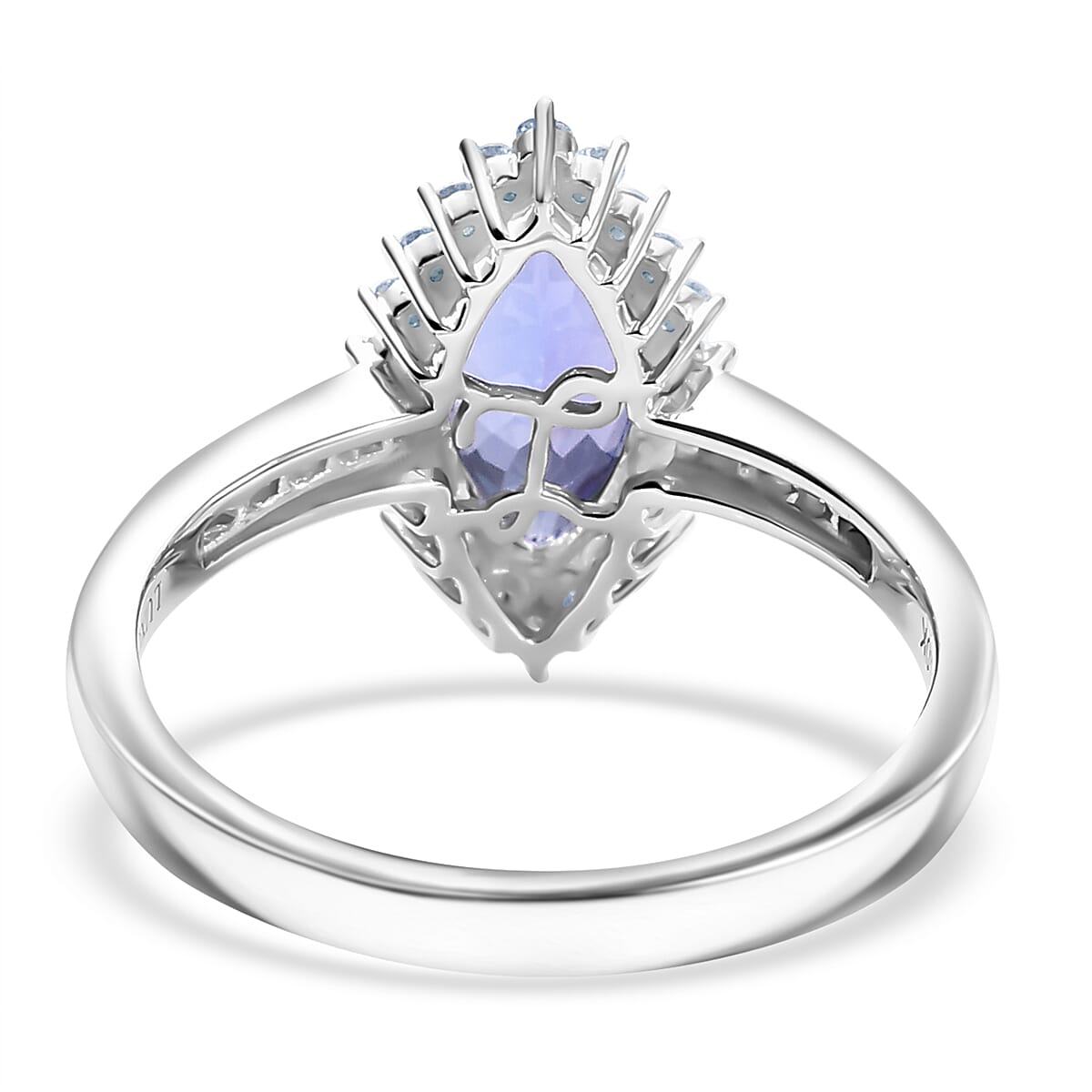 Luxoro AAA Tanzanite and I2 Diamond 2.00 ctw Helix Nebula Ring in 10K White Gold (Size 7.0) image number 4