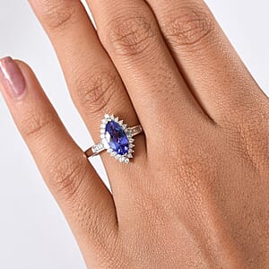 Luxoro AAA Tanzanite and I2 Diamond 2.00 ctw Helix Nebula Ring in 10K White Gold (Size 8.0)