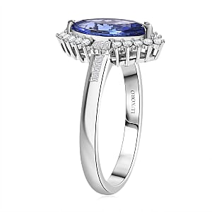 Luxoro AAA Tanzanite and I2 Diamond 2.00 ctw Helix Nebula Ring in 10K White Gold (Size 8.0)