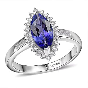 Luxoro AAA Tanzanite and I2 Diamond 2.00 ctw Helix Nebula Ring in 10K White Gold (Size 8.5)