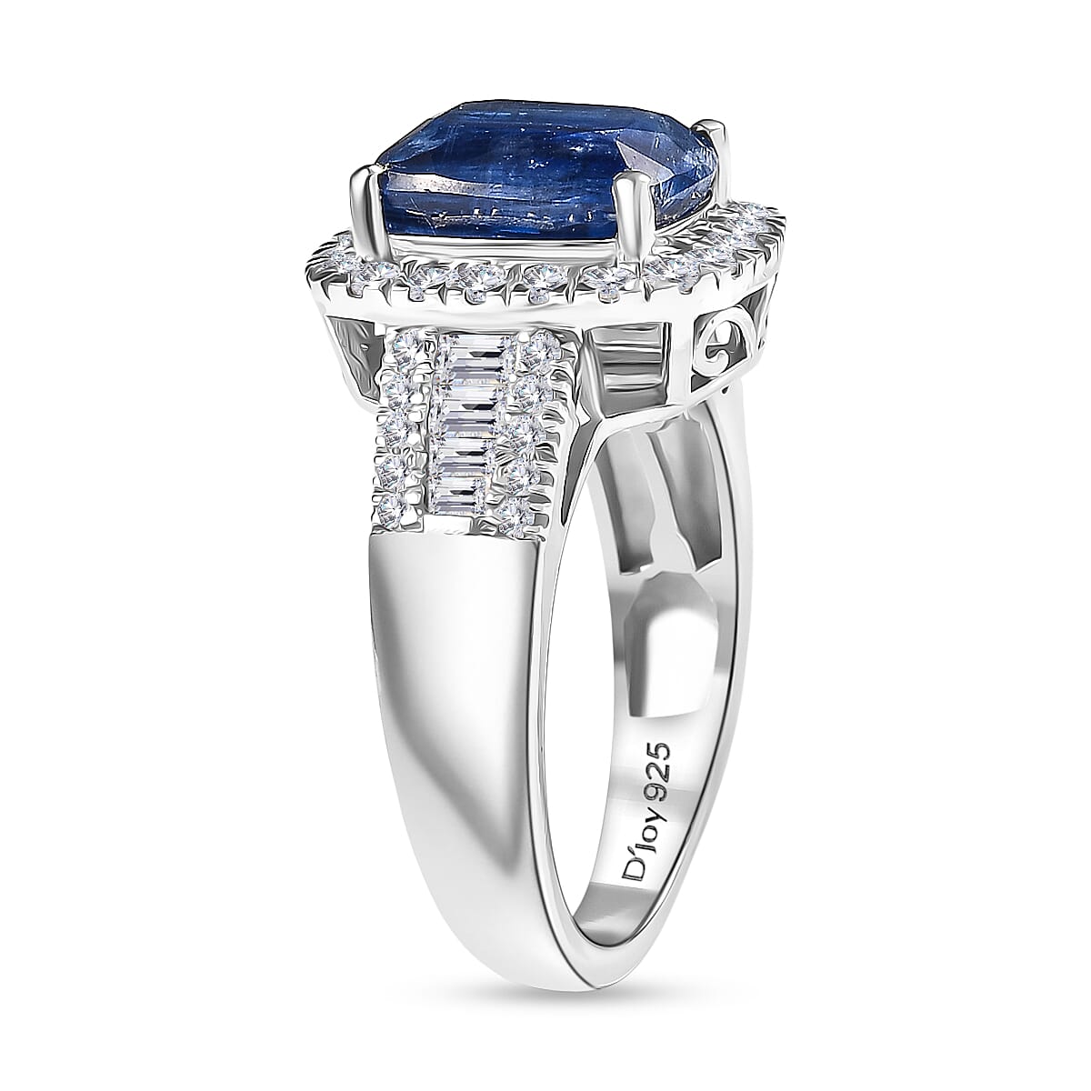 D'Joy Nilamani and Moissanite 4.50 ctw Midnight Majesty Ring in Rhodium Over Sterling Silver (Size 6.0) image number 3