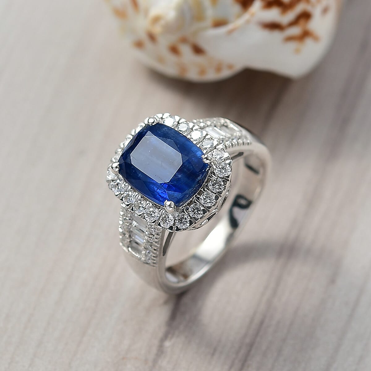 D'Joy Nilamani and Moissanite 4.50 ctw Midnight Majesty Ring in Rhodium Over Sterling Silver (Size 8.0) image number 1