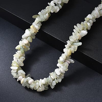 EverTrue Serpentine 380.00 ctw Chips Necklace in Platinum Bond 20 Inches