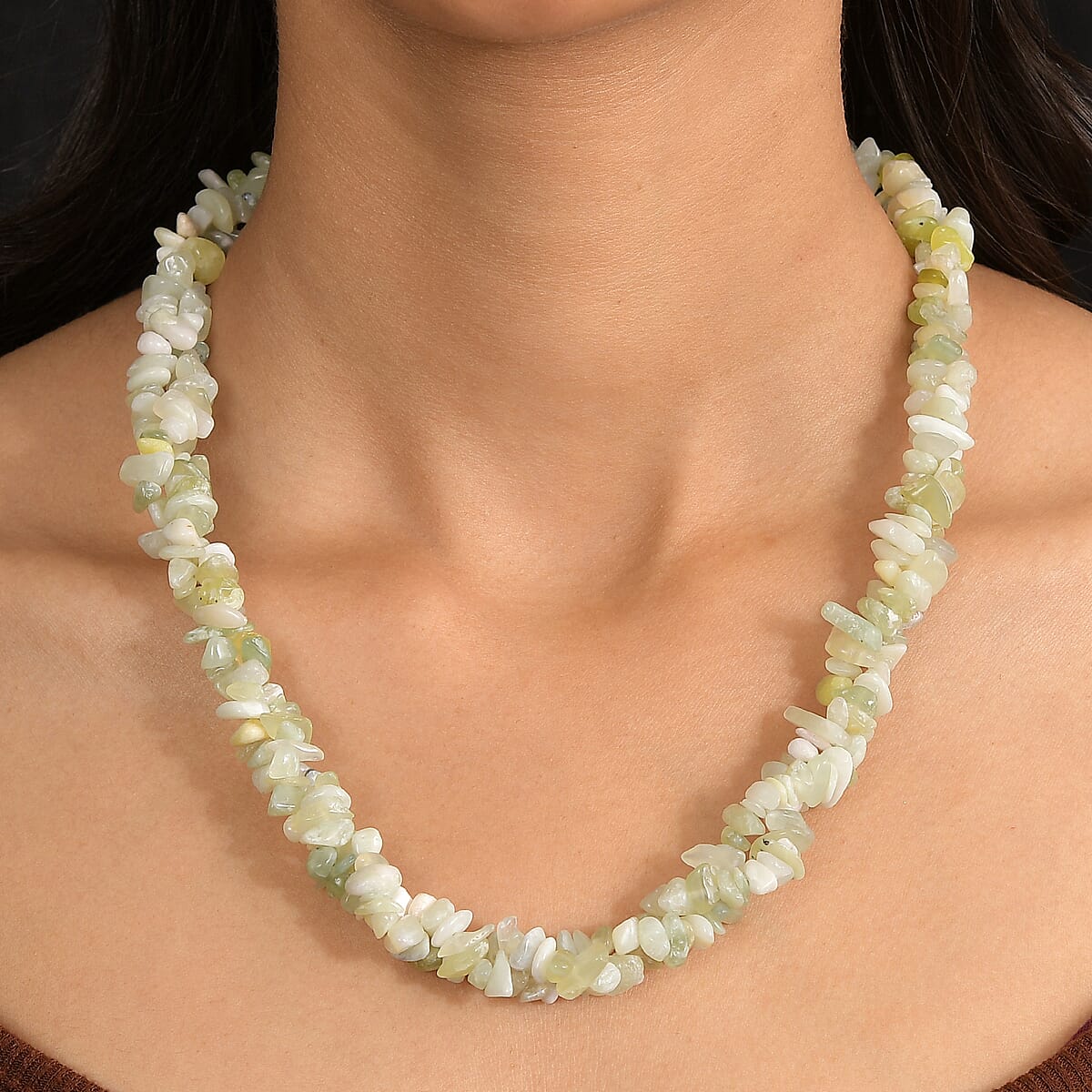 EverTrue Serpentine 380.00 ctw Chips Necklace in Platinum Bond 20 Inches image number 2
