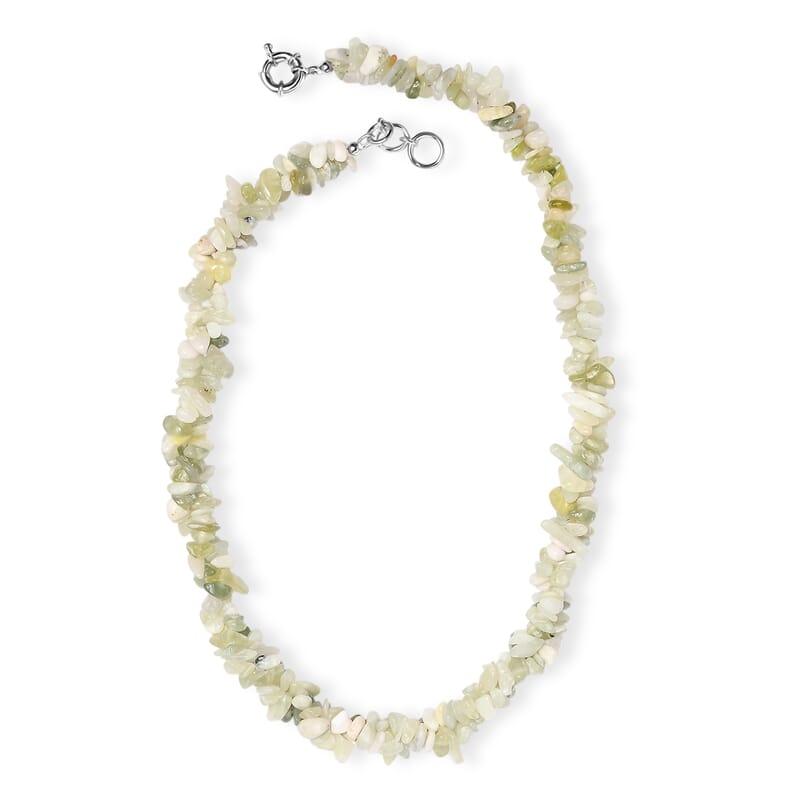 EverTrue Serpentine 380.00 ctw Chips Necklace in Platinum Bond 20 Inches