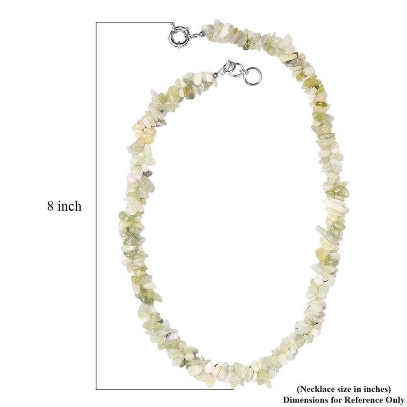 EverTrue Serpentine 380.00 ctw Chips Necklace in Platinum Bond 20 Inches
