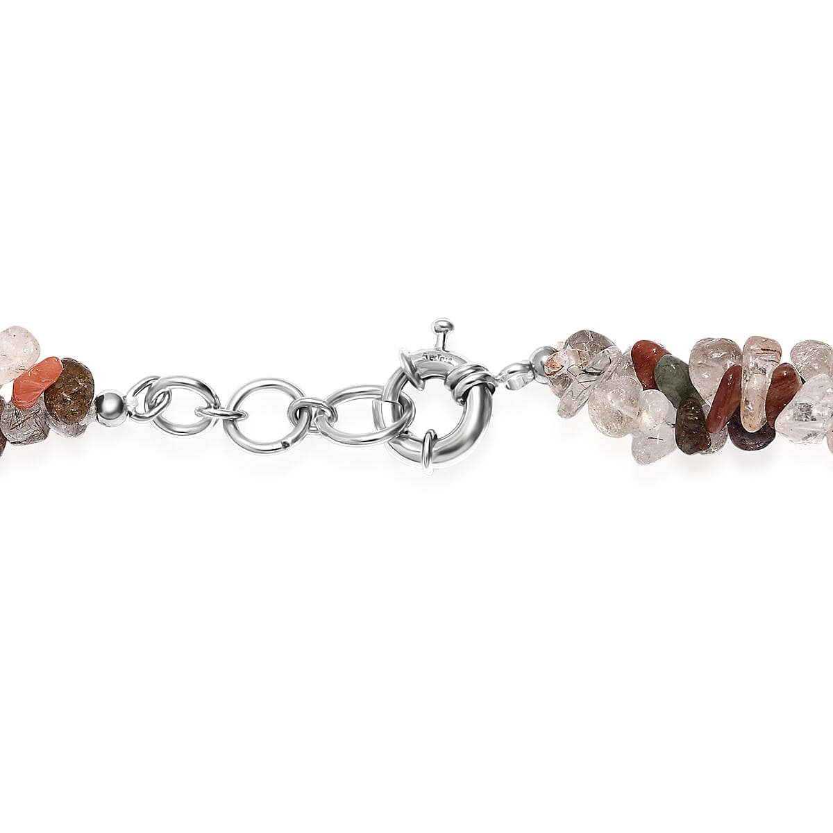 EverTrue Multi Rutilated Quartz 405.00 ctw Chips Necklace in Platinum Bond 20 Inches image number 4