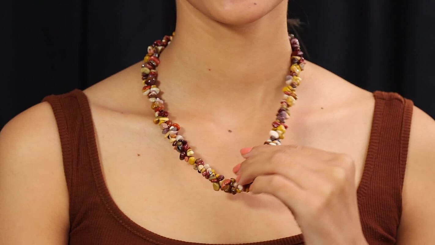 EverTrue Serpentine 380.00 ctw Chips Necklace in Platinum Bond 20 Inches