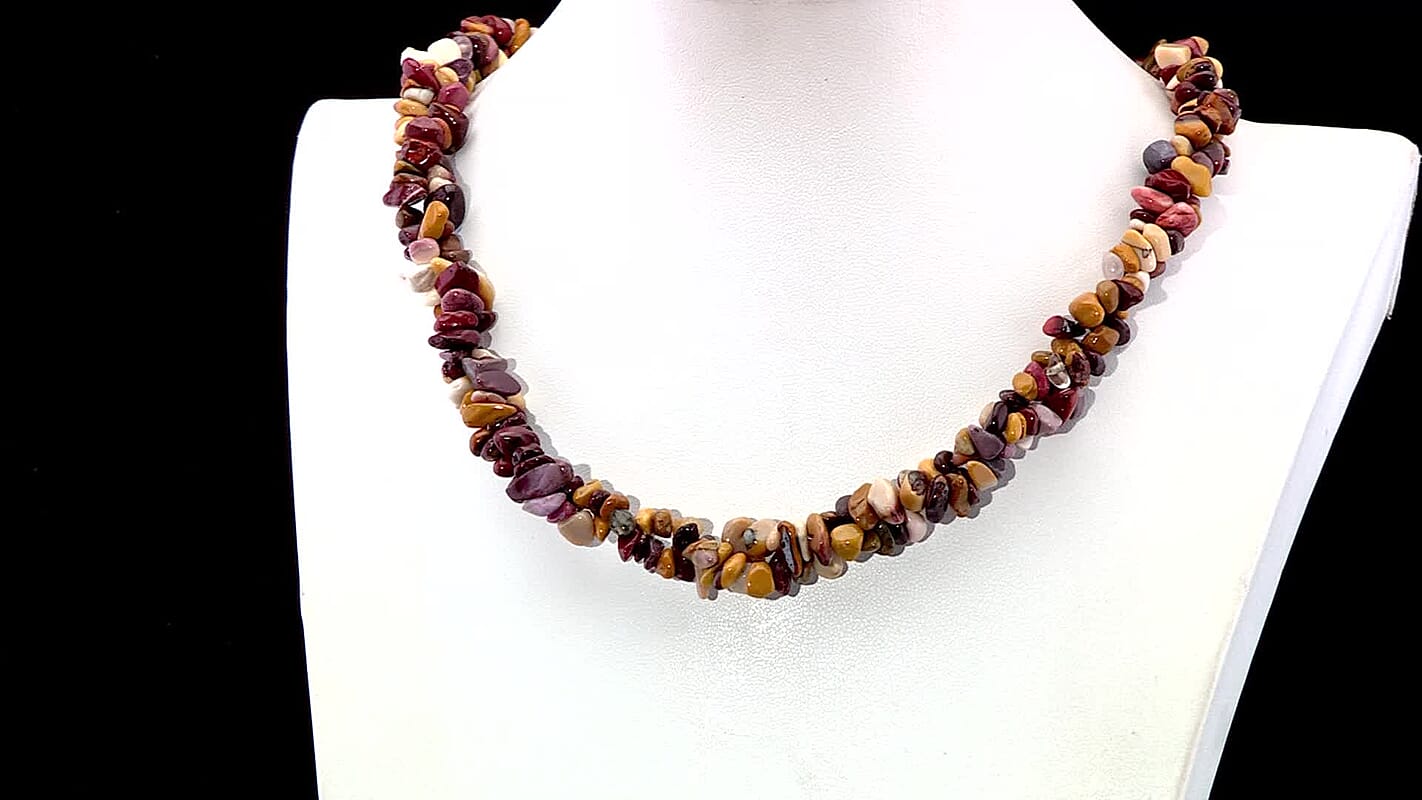 EverTrue Serpentine 380.00 ctw Chips Necklace in Platinum Bond 20 Inches