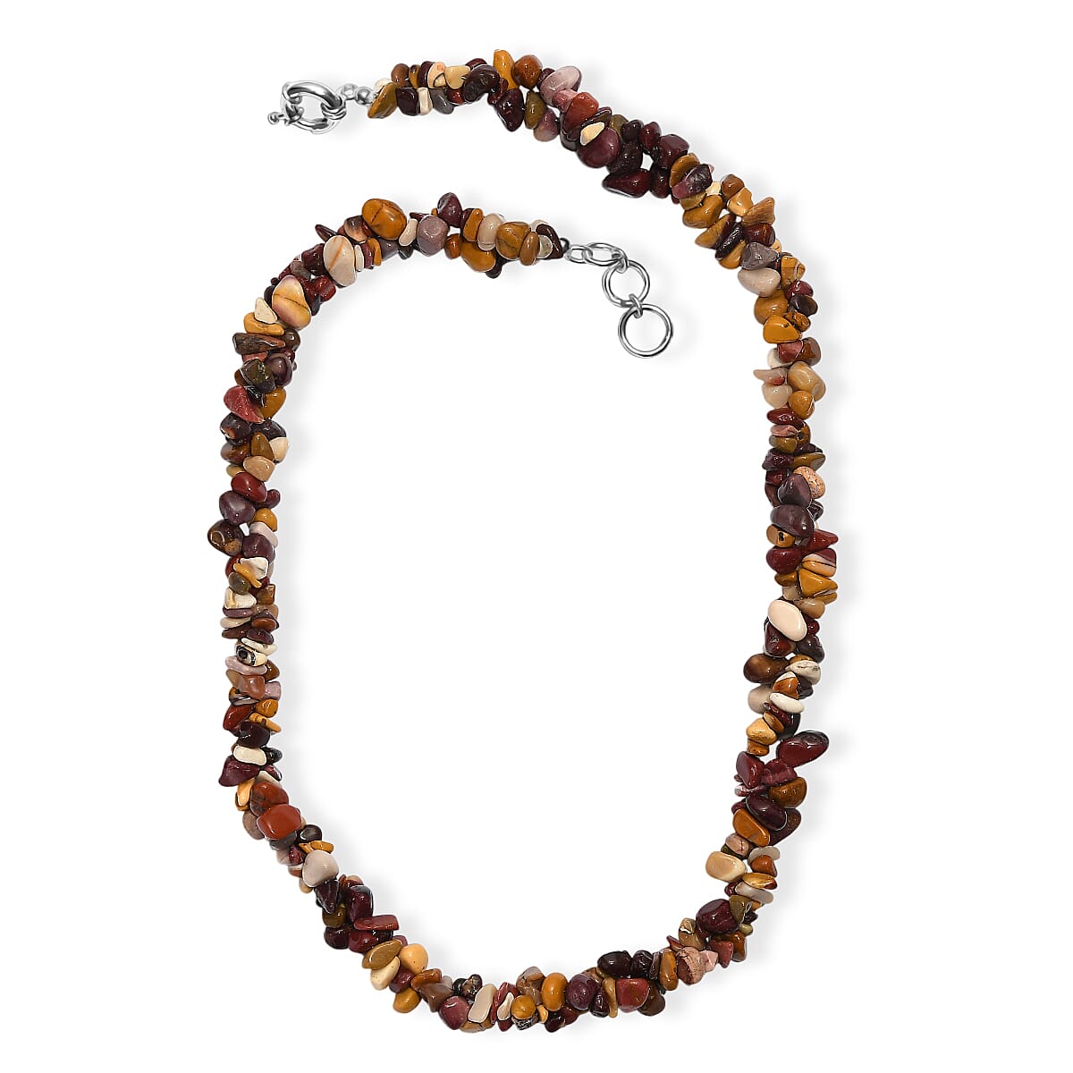 EverTrue Mookite 360.00 ctw Chips Necklace in Platinum Bond 20 Inches image number 3
