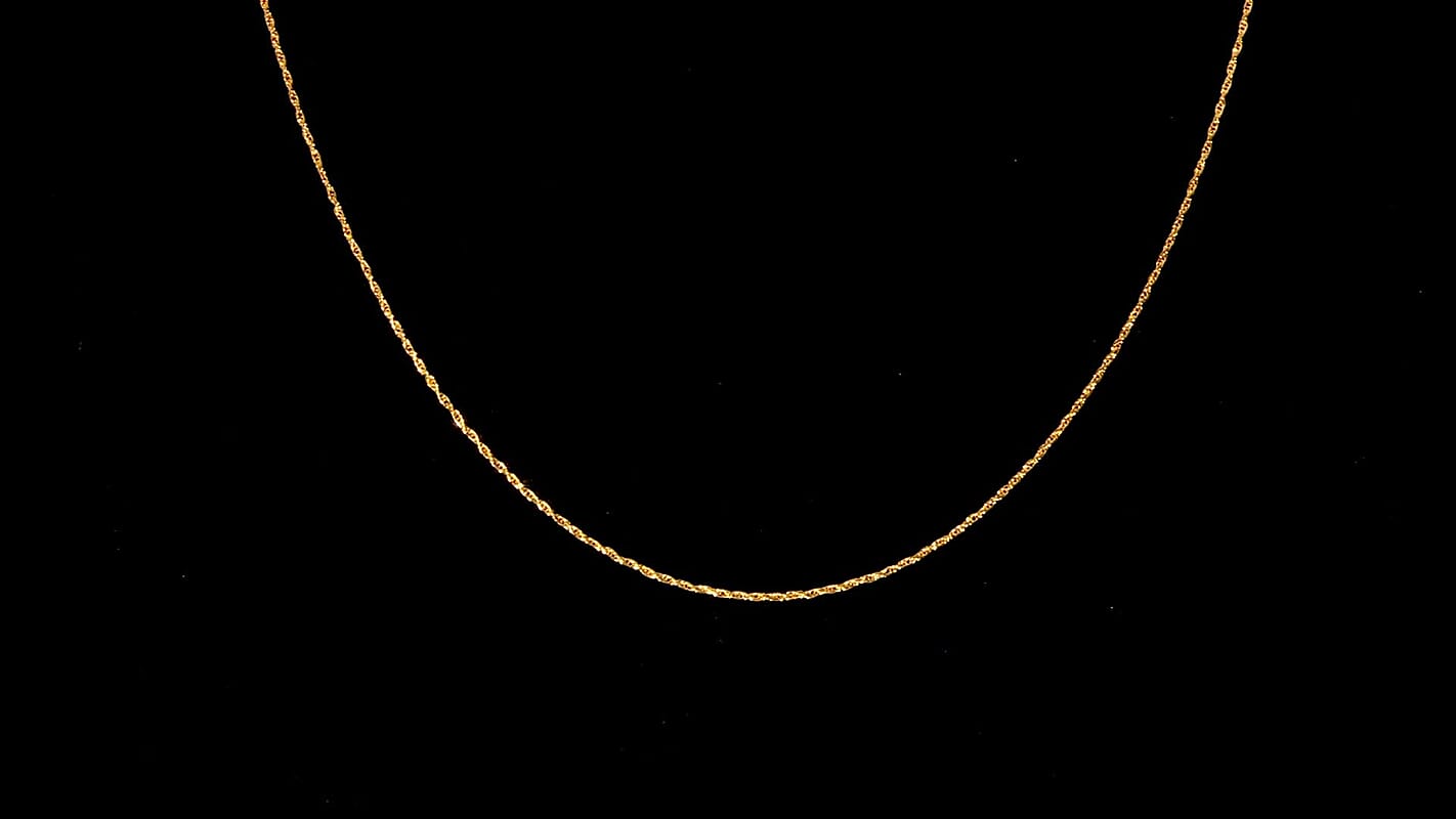 Rope Chain Necklace in 24K Yellow Gold 2.90 Grams 20 Inches