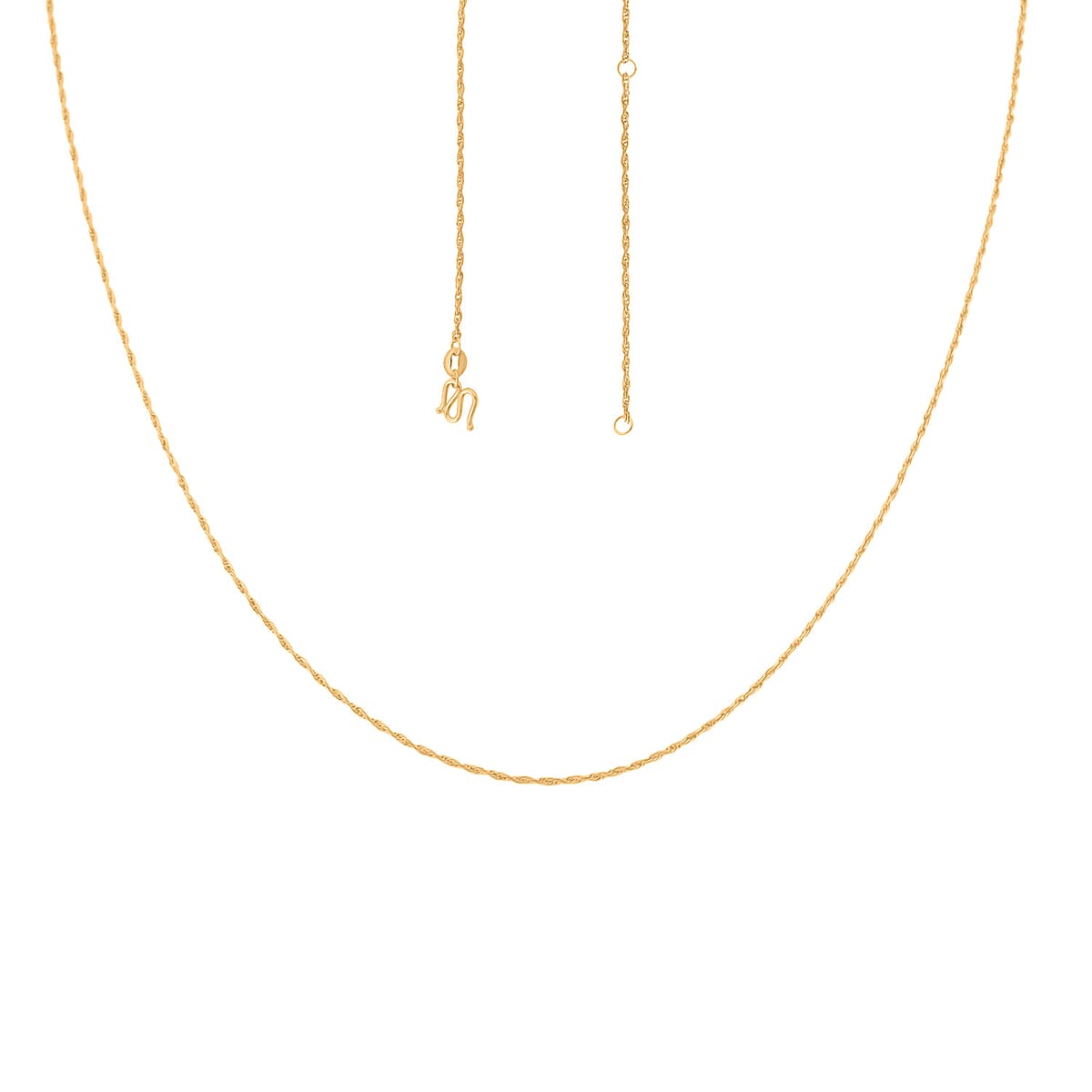 Rope Chain Necklace in 24K Yellow Gold 2.90 Grams 20 Inches image number 3