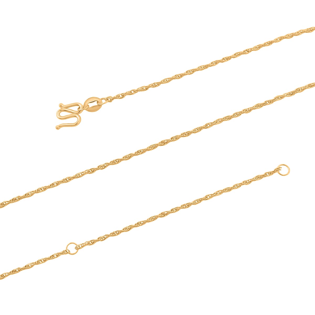 Rope Chain Necklace in 24K Yellow Gold 2.90 Grams 20 Inches image number 4
