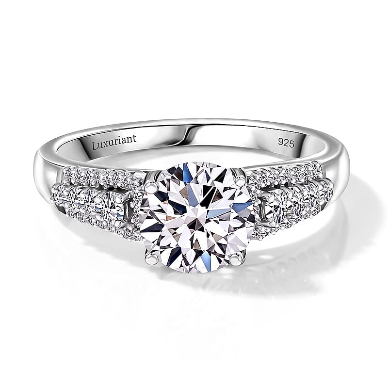 Luxuriant Lab Grown Diamond Ring in Rhodium Over Sterling Silver 2.00 ctw (Size 8.0)