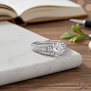 Luxuriant Lab Grown Diamond Ring in Rhodium Over Sterling Silver 2.00 ctw (Size 8.0)