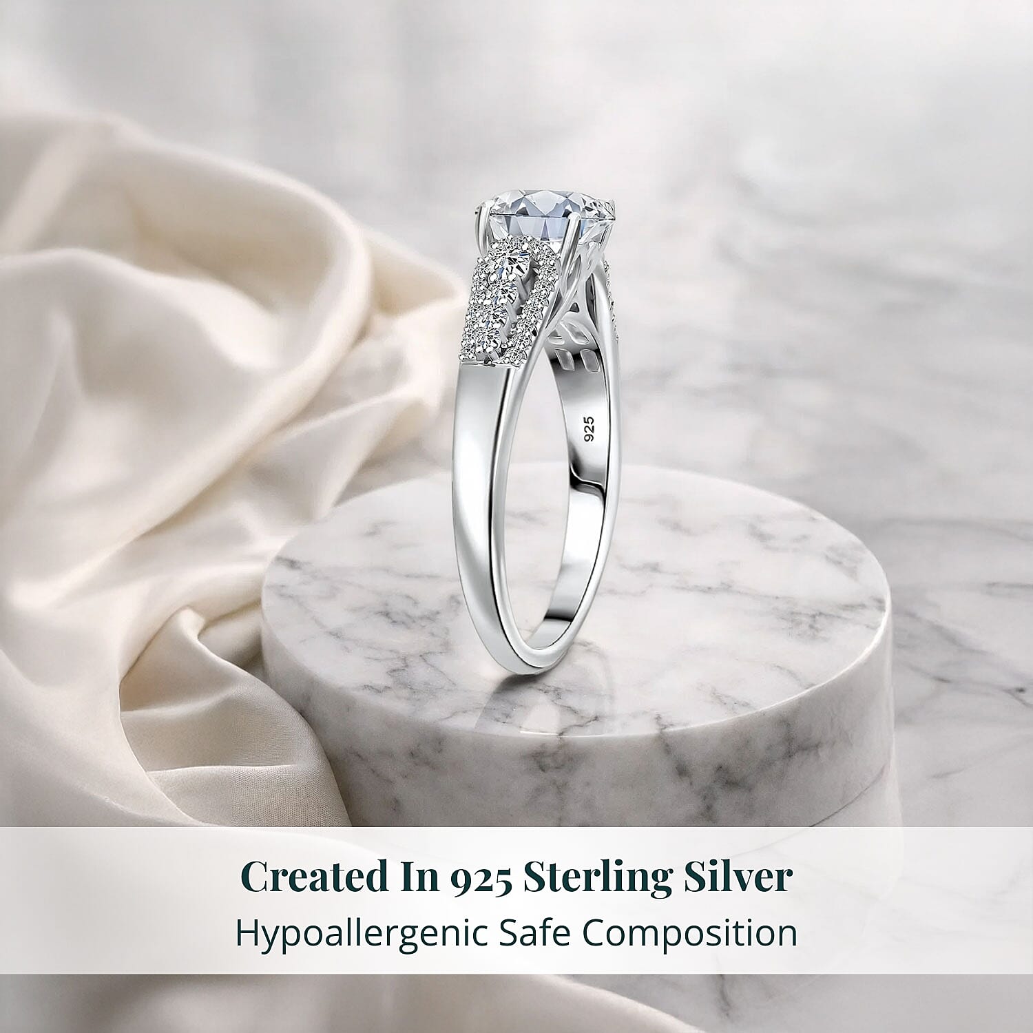 Luxuriant Lab Grown Diamond Ring in Rhodium Over Sterling Silver 2.00 ctw (Size 8.0)