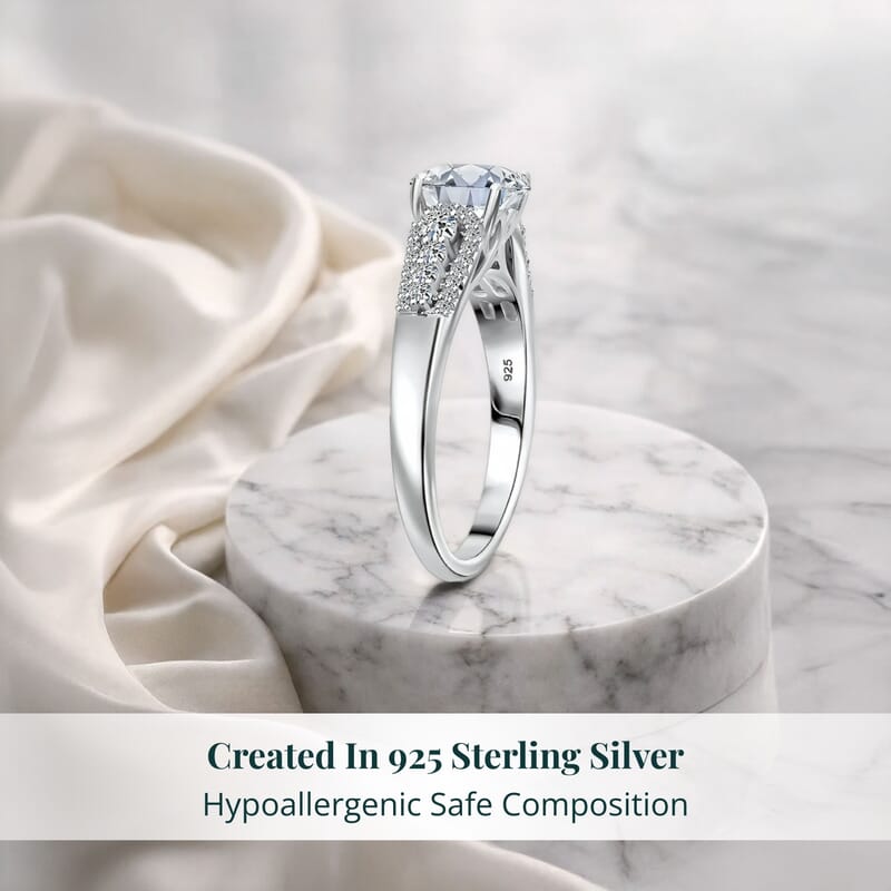 Luxuriant Lab Grown Diamond Ring in Rhodium Over Sterling Silver 2.00 ctw (Size 8.0)