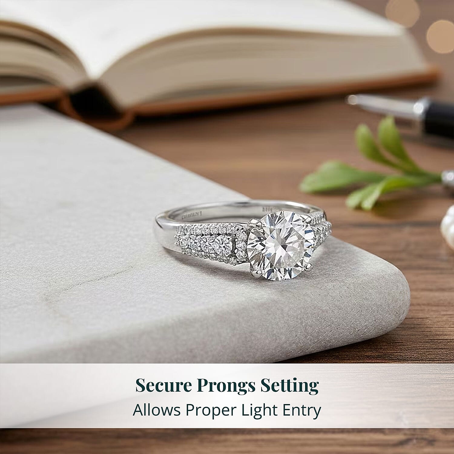 Luxuriant Lab Grown Diamond Ring in Rhodium Over Sterling Silver 2.00 ctw (Size 8.0)