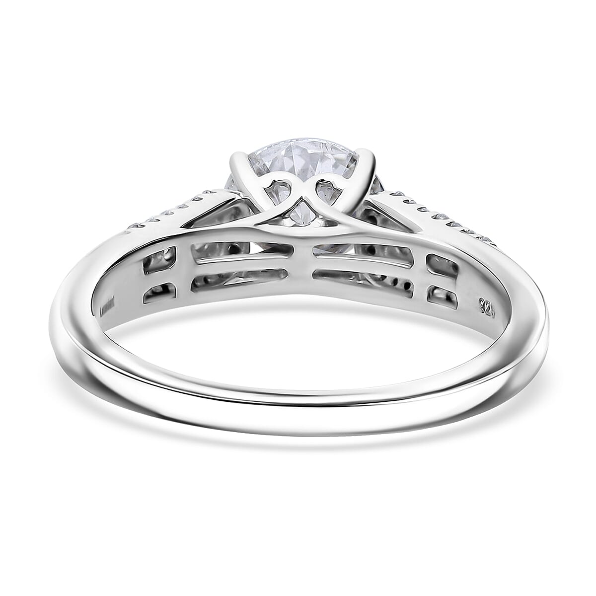 Luxuriant Lab Grown Diamond G-H SI 2.00 ctw Ring in Rhodium Over Sterling Silver (Size 8.0) image number 4
