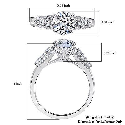 Luxuriant Lab Grown Diamond Ring in Rhodium Over Sterling Silver 2.00 ctw (Size 8.0)