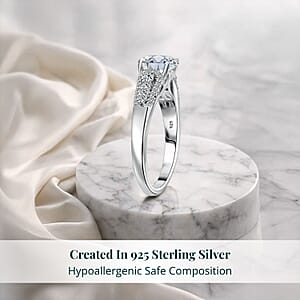Luxuriant Lab Grown Diamond Ring in Rhodium Over Sterling Silver 2.00 ctw (Size 9.0)