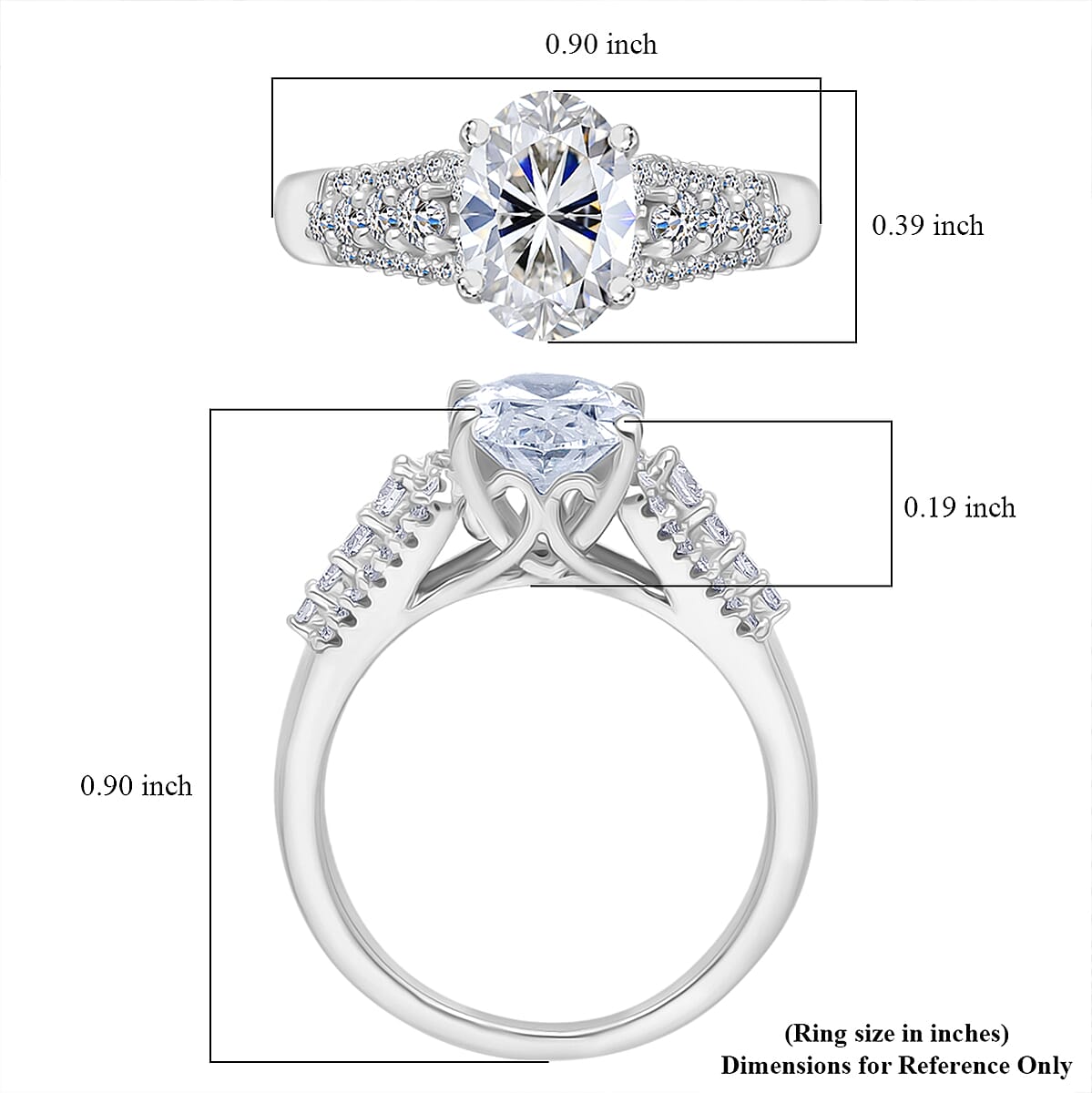 Luxuriant Lab Grown Diamond G-H SI 2.00 ctw Quiet Brilliance of Celestial Light Ring in Rhodium Over Sterling Silver (Size 7.0) image number 5