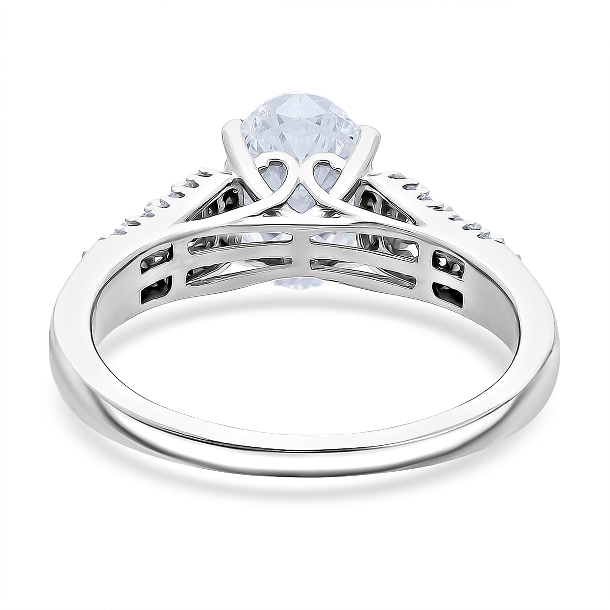 Luxuriant Lab Grown Diamond G-H SI 2.00 ctw Quiet Brilliance of Celestial Light Ring in Rhodium Over Sterling Silver (Size 9.0) image number 4