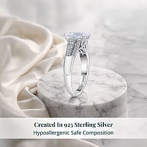 Luxuriant Lab Grown Diamond Ring in Rhodium Over Sterling Silver 2.00 ctw (Size 6.0)