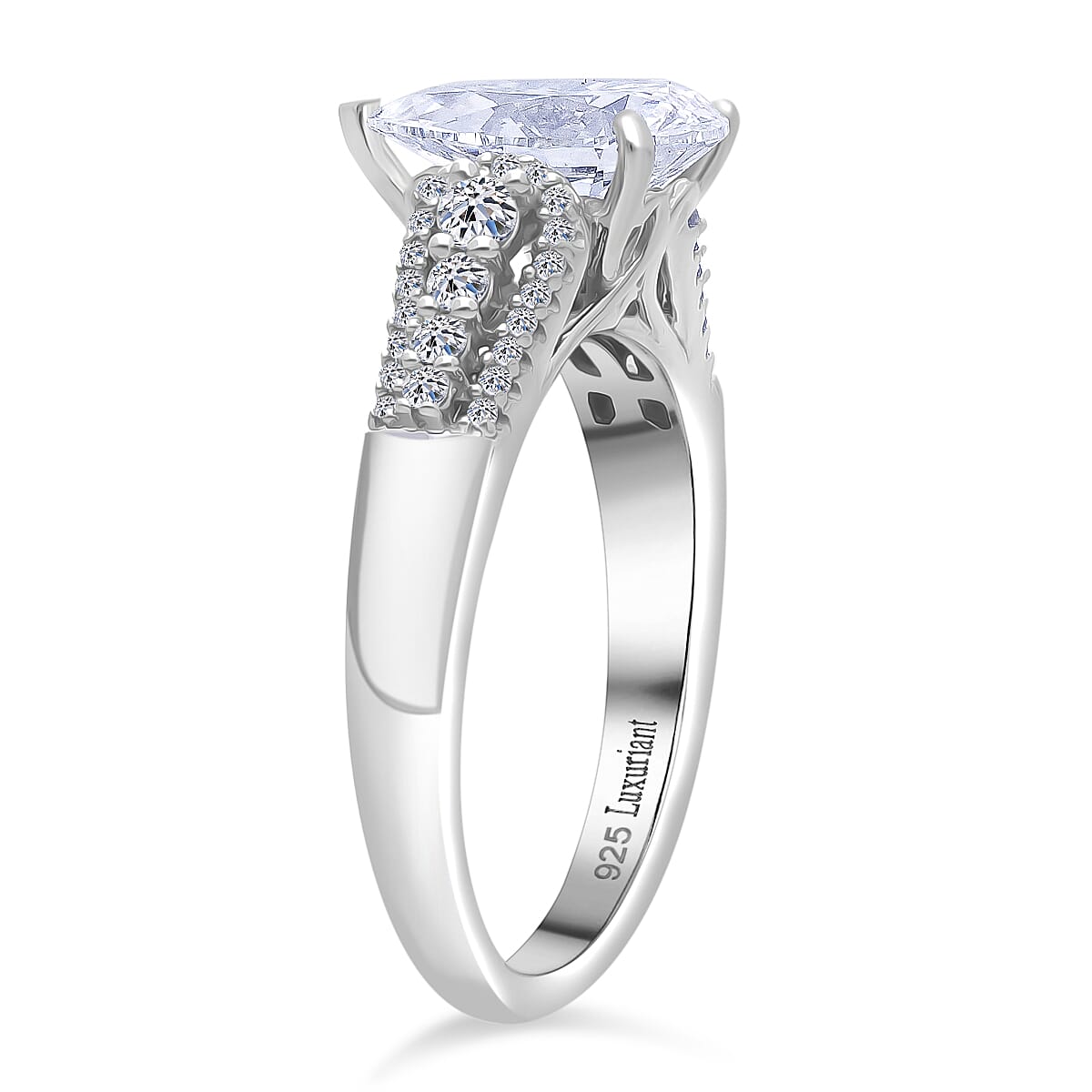 Luxuriant Lab Grown Diamond G-H SI 2.00 ctw Quiet Brilliance of Celestial Light Ring in Rhodium Over Sterling Silver (Size 6.0) image number 3