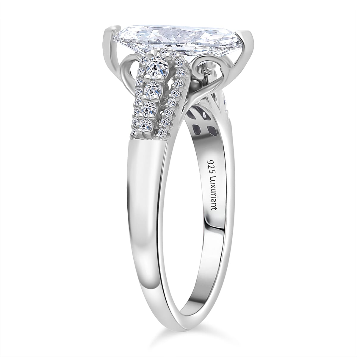 Luxuriant Lab Grown Diamond G-H SI 2.00 ctw Quiet Brilliance of Celestial Light Ring in Rhodium Over Sterling Silver (Size 6.0) image number 3