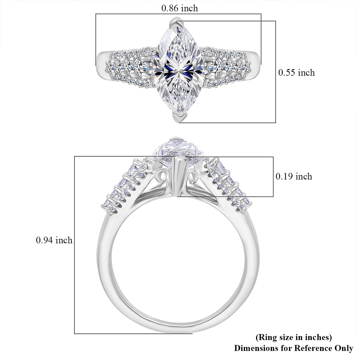 Luxuriant Lab Grown Diamond G-H SI 2.00 ctw Quiet Brilliance of Celestial Light Ring in Rhodium Over Sterling Silver (Size 9.0) image number 5