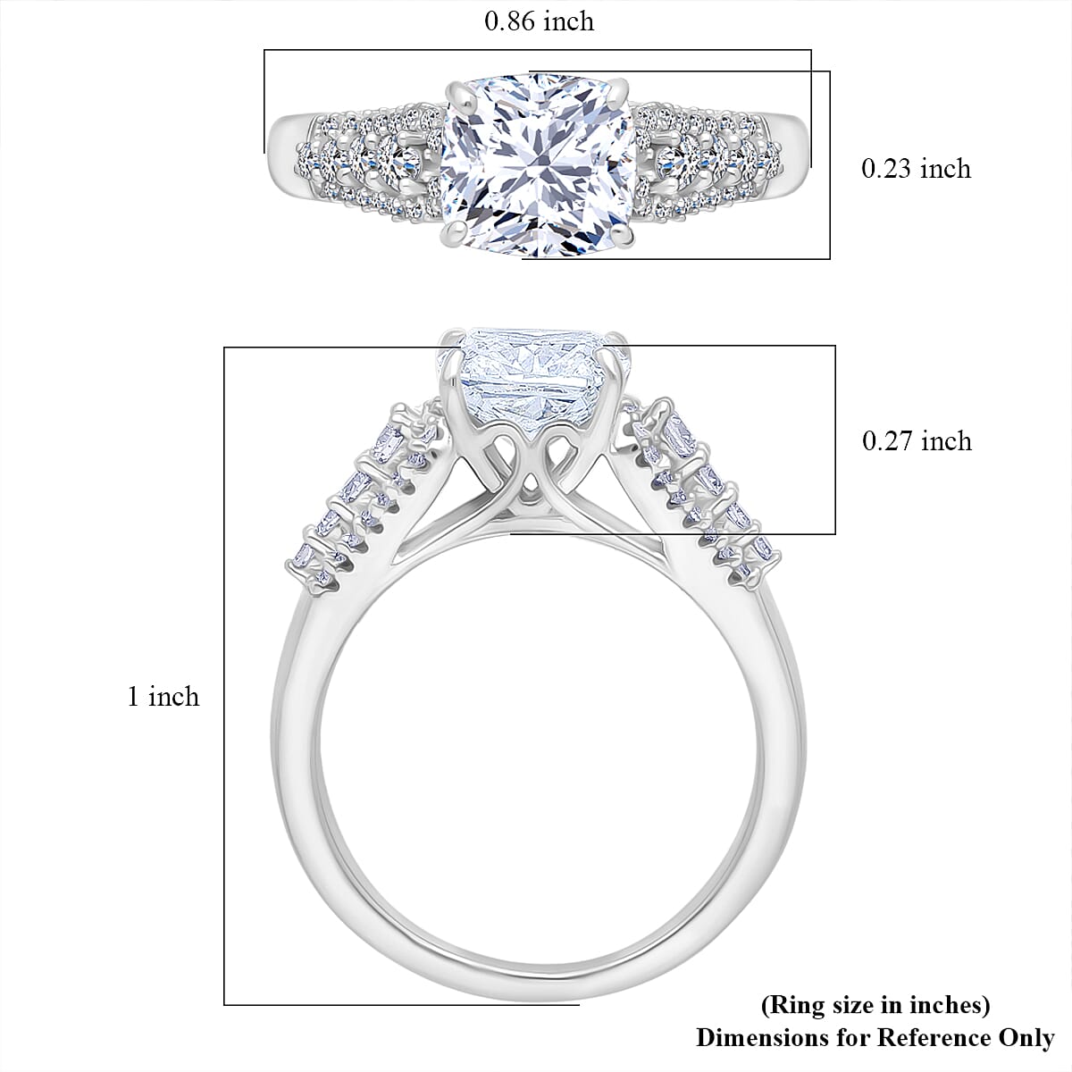 Luxuriant Lab Grown Diamond G-H SI 2.00 ctw Quiet Brilliance of Celestial Light Ring in Rhodium Over Sterling Silver (Size 9.0) image number 5