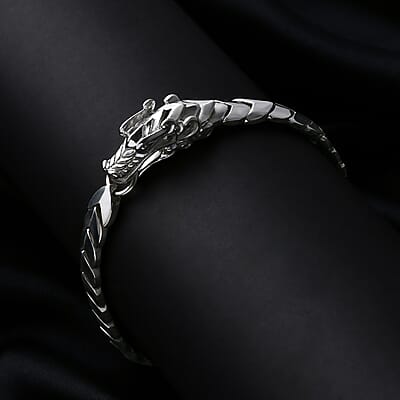 D'Joy Bali Legacy Dragon Bracelet in Sterling Silver (7.25 In) 40 Grams