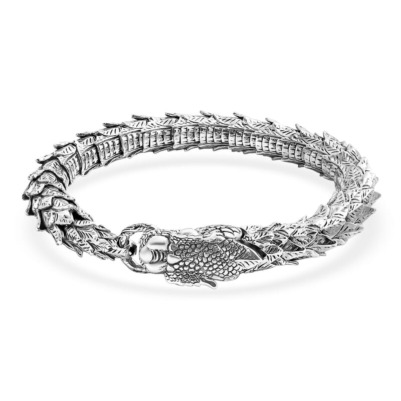 D'Joy Bali Legacy Snake Chain Bracelet in Sterling Silver (7.25 In) 45 Grams