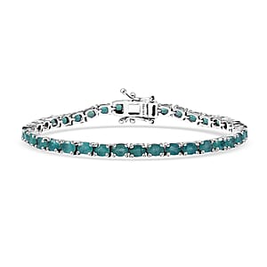 D'Joy Premium Grandidierite 6.75 ctw Tennis Bracelet in Rhodium Over Sterling Silver (6.50 In)